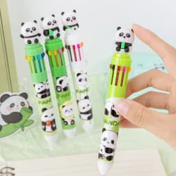 10Pcs/Lot Cute Panda 10 Color Ballpoint Pens Creative Multicolor Writing Pen Student School Stationery Office Supplies Gifts