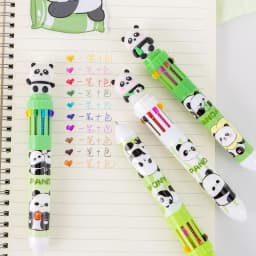 10Pcs/Lot Cute Panda 10 Color Ballpoint Pens Creative Multicolor Writing Pen Student School Stationery Office Supplies Gifts