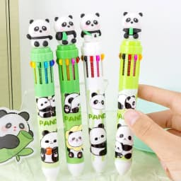 10Pcs/Lot Cute Panda 10 Color Ballpoint Pens Creative Multicolor Writing Pen Student School Stationery Office Supplies Gifts