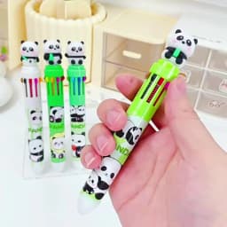 10Pcs/Lot Cute Panda 10 Color Ballpoint Pens Creative Multicolor Writing Pen Student School Stationery Office Supplies Gifts
