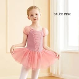 Ballet Tutu Dress For Girl Ballet Leotards Puff Sleeve Ballet Dress Kids Dance Gauzy Skirts Skate Dance Party Bodysuits Swiomwer