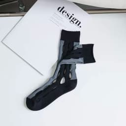 Summer Women's Mid-tube Chic Fashion Hollow Out Mesh Contrasting Colors Cotton Socks Street Soft Japanese Personality Hole Sox