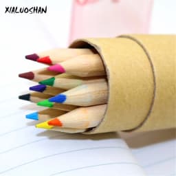 Children Drawing Art 12 Colors Pencil Barreled Colored Crayon Pencils School Student Painting Graffiti Pen Art class Supplies