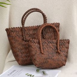 Women Woven Large Capacity Shoulder Bags Crochet Bag Knitting Handbags Female Shopping Tote Bags
