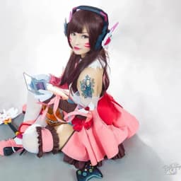 Game ROLECOS OW D.VA Cosplay Wig Over Game Watch Cosplay Hana Song DVA Wig Long Brown Women Synthetic Hair Wigs