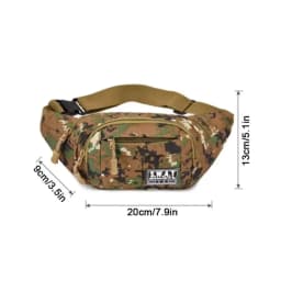 Large Capacity Camouflage Sling Bag Durable Waterproof Multi-layer Outdoor Waist Bag Nylon Fanny Pack