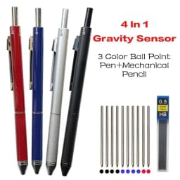 4 in 1 Multi-Function Metal Gravity Sensing Pen Students 3Colors Ballpoint Pen Mechanical Pencil Set Press Gel Pen Signature Pen