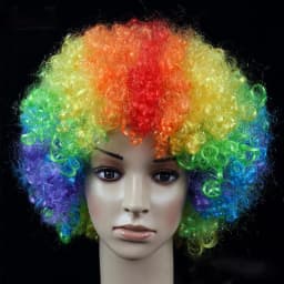 Women Curly Cosplay Wig Short Wavy Curly Hair Colorful Synthetic Wig For Daily Party Men Football Fan Wearing Kids Wigs