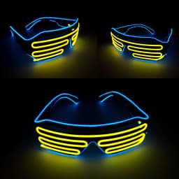 Light Up Flashing Shutter Neon Rave Glasses El Wire LED Sunglasses  Glow DJ Costumes For Happy Bar Night