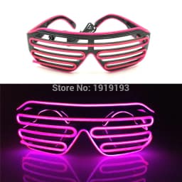 Light Up Flashing Shutter Neon Rave Glasses El Wire LED Sunglasses  Glow DJ Costumes For Happy Bar Night