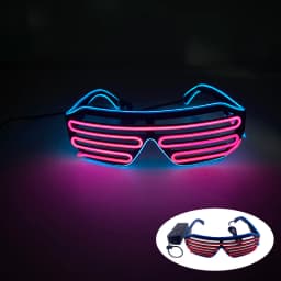 Light Up Flashing Shutter Neon Rave Glasses El Wire LED Sunglasses  Glow DJ Costumes For Happy Bar Night