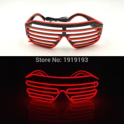 Light Up Flashing Shutter Neon Rave Glasses El Wire LED Sunglasses  Glow DJ Costumes For Happy Bar Night