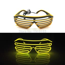 Light Up Flashing Shutter Neon Rave Glasses El Wire LED Sunglasses  Glow DJ Costumes For Happy Bar Night