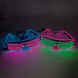 Light Up Flashing Shutter Neon Rave Glasses El Wire LED Sunglasses  Glow DJ Costumes For Happy Bar Night