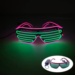 Light Up Flashing Shutter Neon Rave Glasses El Wire LED Sunglasses  Glow DJ Costumes For Happy Bar Night
