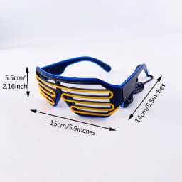 Light Up Flashing Shutter Neon Rave Glasses El Wire LED Sunglasses  Glow DJ Costumes For Happy Bar Night