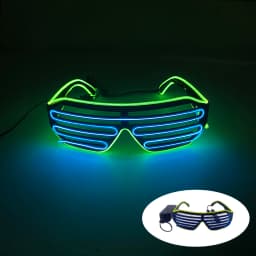 Light Up Flashing Shutter Neon Rave Glasses El Wire LED Sunglasses  Glow DJ Costumes For Happy Bar Night