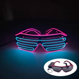 Light Up Flashing Shutter Neon Rave Glasses El Wire LED Sunglasses  Glow DJ Costumes For Happy Bar Night