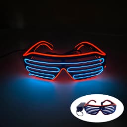 Light Up Flashing Shutter Neon Rave Glasses El Wire LED Sunglasses  Glow DJ Costumes For Happy Bar Night
