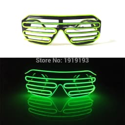 Light Up Flashing Shutter Neon Rave Glasses El Wire LED Sunglasses  Glow DJ Costumes For Happy Bar Night