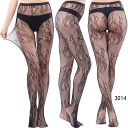 NEWJOINFUN Plus Size Hollow Out Fishnets Black Lace High Waist Stockings Garter Belt Sexy Hot Over Knee Pantyhose for Women XXXL