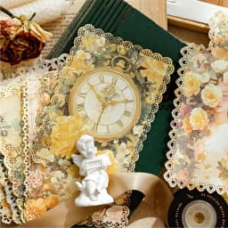 10pcs/lot Memo Pads Material Paper French Romance Junk Journal Scrapbooking Cards Retro Background Decoration Paper
