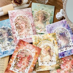 10pcs/lot Memo Pads Material Paper French Romance Junk Journal Scrapbooking Cards Retro Background Decoration Paper