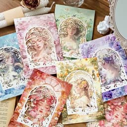 10pcs/lot Memo Pads Material Paper French Romance Junk Journal Scrapbooking Cards Retro Background Decoration Paper