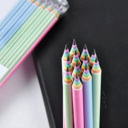 6-8pcs/set Rainbow Paper Pencil HB Environmentally Friendly for Creative Simplefor Writing and Painting Pencil School Stationery