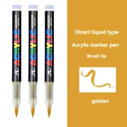 3Pcs White Marker Paint Pens set Permanent Brush Pen for Art projects, Drawing, Rock Painting, Stone Ceramic Glass Wood Plastic