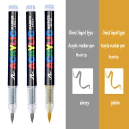 3Pcs White Marker Paint Pens set Permanent Brush Pen for Art projects, Drawing, Rock Painting, Stone Ceramic Glass Wood Plastic