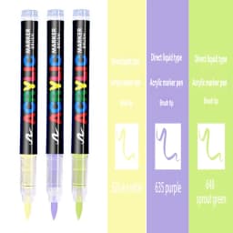 3Pcs White Marker Paint Pens set Permanent Brush Pen for Art projects, Drawing, Rock Painting, Stone Ceramic Glass Wood Plastic