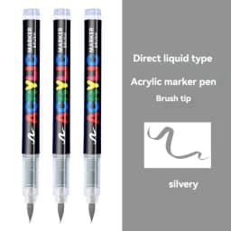 3Pcs White Marker Paint Pens set Permanent Brush Pen for Art projects, Drawing, Rock Painting, Stone Ceramic Glass Wood Plastic
