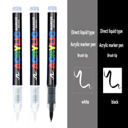 3Pcs White Marker Paint Pens set Permanent Brush Pen for Art projects, Drawing, Rock Painting, Stone Ceramic Glass Wood Plastic