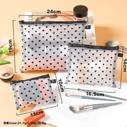 1Pcs Hot Mini Transparent Heart Makeup Bag Women Portable Lipsticks Cosmetic Storage Pouch Ins Clear Ctue Small Make Up Bag