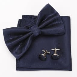 Multicolor Bowtie Pocket Square Cufflinks Sets Classic Solid Color  Bowtie Wedding Party Formal Gift Plaids Adjust Neck Bow Tie