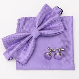 Multicolor Bowtie Pocket Square Cufflinks Sets Classic Solid Color  Bowtie Wedding Party Formal Gift Plaids Adjust Neck Bow Tie
