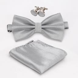 Multicolor Bowtie Pocket Square Cufflinks Sets Classic Solid Color  Bowtie Wedding Party Formal Gift Plaids Adjust Neck Bow Tie