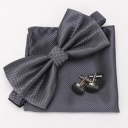 Multicolor Bowtie Pocket Square Cufflinks Sets Classic Solid Color  Bowtie Wedding Party Formal Gift Plaids Adjust Neck Bow Tie