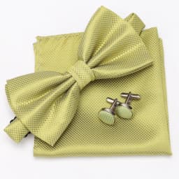 Multicolor Bowtie Pocket Square Cufflinks Sets Classic Solid Color  Bowtie Wedding Party Formal Gift Plaids Adjust Neck Bow Tie