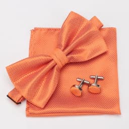 Multicolor Bowtie Pocket Square Cufflinks Sets Classic Solid Color  Bowtie Wedding Party Formal Gift Plaids Adjust Neck Bow Tie