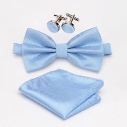 Multicolor Bowtie Pocket Square Cufflinks Sets Classic Solid Color  Bowtie Wedding Party Formal Gift Plaids Adjust Neck Bow Tie