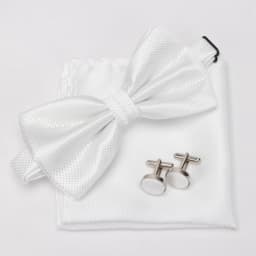 Multicolor Bowtie Pocket Square Cufflinks Sets Classic Solid Color  Bowtie Wedding Party Formal Gift Plaids Adjust Neck Bow Tie