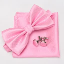 Multicolor Bowtie Pocket Square Cufflinks Sets Classic Solid Color  Bowtie Wedding Party Formal Gift Plaids Adjust Neck Bow Tie
