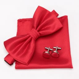 Multicolor Bowtie Pocket Square Cufflinks Sets Classic Solid Color  Bowtie Wedding Party Formal Gift Plaids Adjust Neck Bow Tie