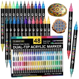 24-240 Colors Art Markers Set, Dual Color Dual Tip Acrylic Paint Pens Markers Drawing Markers for DIY Crafts Making