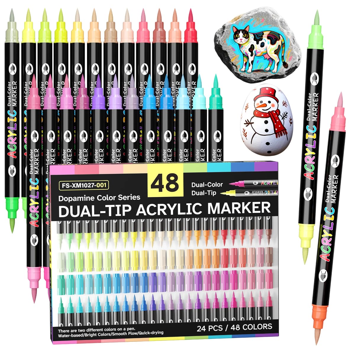 24-240 Colors Art Markers Set, Dual Color Dual Tip Acrylic Paint Pens Markers Drawing Markers for DIY Crafts Making