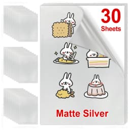 30PK A4 Paper Sheets Self-adhesive Printable Vinyl Sticker Paper DIY Glossy White Transparent Label Sticker for Inkjet Printer