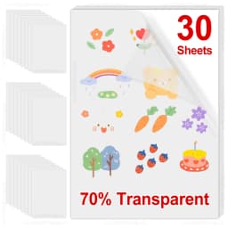 30PK A4 Paper Sheets Self-adhesive Printable Vinyl Sticker Paper DIY Glossy White Transparent Label Sticker for Inkjet Printer