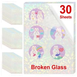 30PK A4 Paper Sheets Self-adhesive Printable Vinyl Sticker Paper DIY Glossy White Transparent Label Sticker for Inkjet Printer